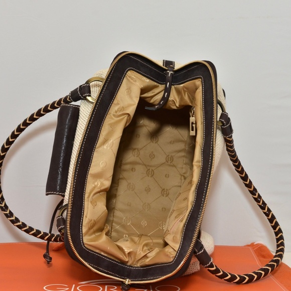 Discontinued Giorgio G leather  + canvas purse - Picture 4 of 5